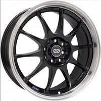 Enkei J10 17x7 5x100/114.3 38mm Offset Dia Matte Black w/ Machined Lip Wheel-Wheels - Cast-Enkei-