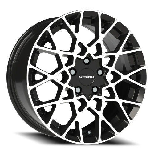 Vision 474 17x8 +38 5x114.3mm 73.1mm Gloss Black Machined Face