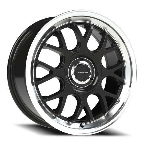 Vision 478 17x8 +38 5x112mm 72.56mm Gloss Black Brushed Lip