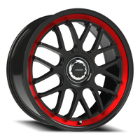 Vision 478 20x8.5 +35 5x107.95mm 73.1mm Gloss Black Red Tint Brushed Lip