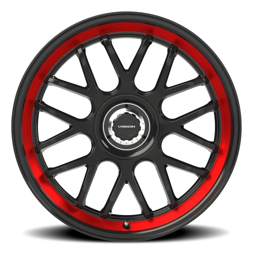 Vision 478 20x8.5 +35 5x112mm 72.56mm Gloss Black Red Tint Brushed Lip