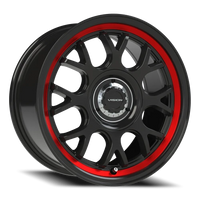 Vision 478 16x8 +38 5x107.95mm 73.1mm Gloss Black Red Tint Brushed Lip