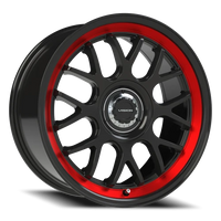 Vision 478 18x8.5 +35 5x100mm 73.1mm Gloss Black Red Tint Brushed Lip