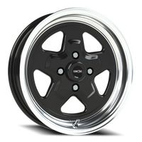 Vision 521 15x4 -19 4x108mm 72.6mm Gloss Black Machined Lip