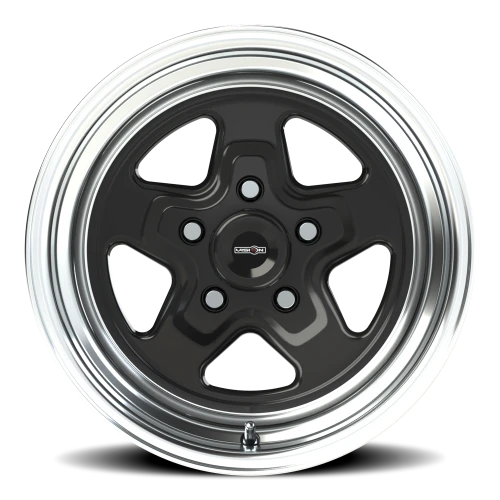 Vision 521 15x10 -25 5x114.3mm 83.1mm Gloss Black Machined Lip