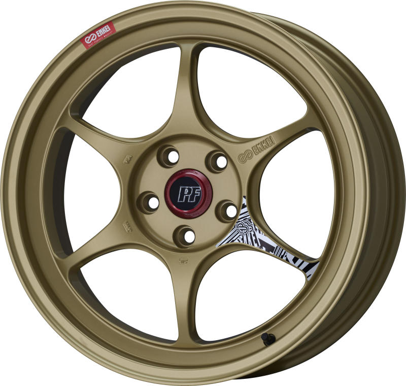 Enkei PF06 18x9.5 5x114.3 27mm Offset 75mm Bore Gold-Wheels - Cast-Enkei-