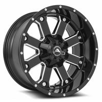American Off-Road A108 20x10 -24 6x120mm 78.1mm Black Milled Spoke