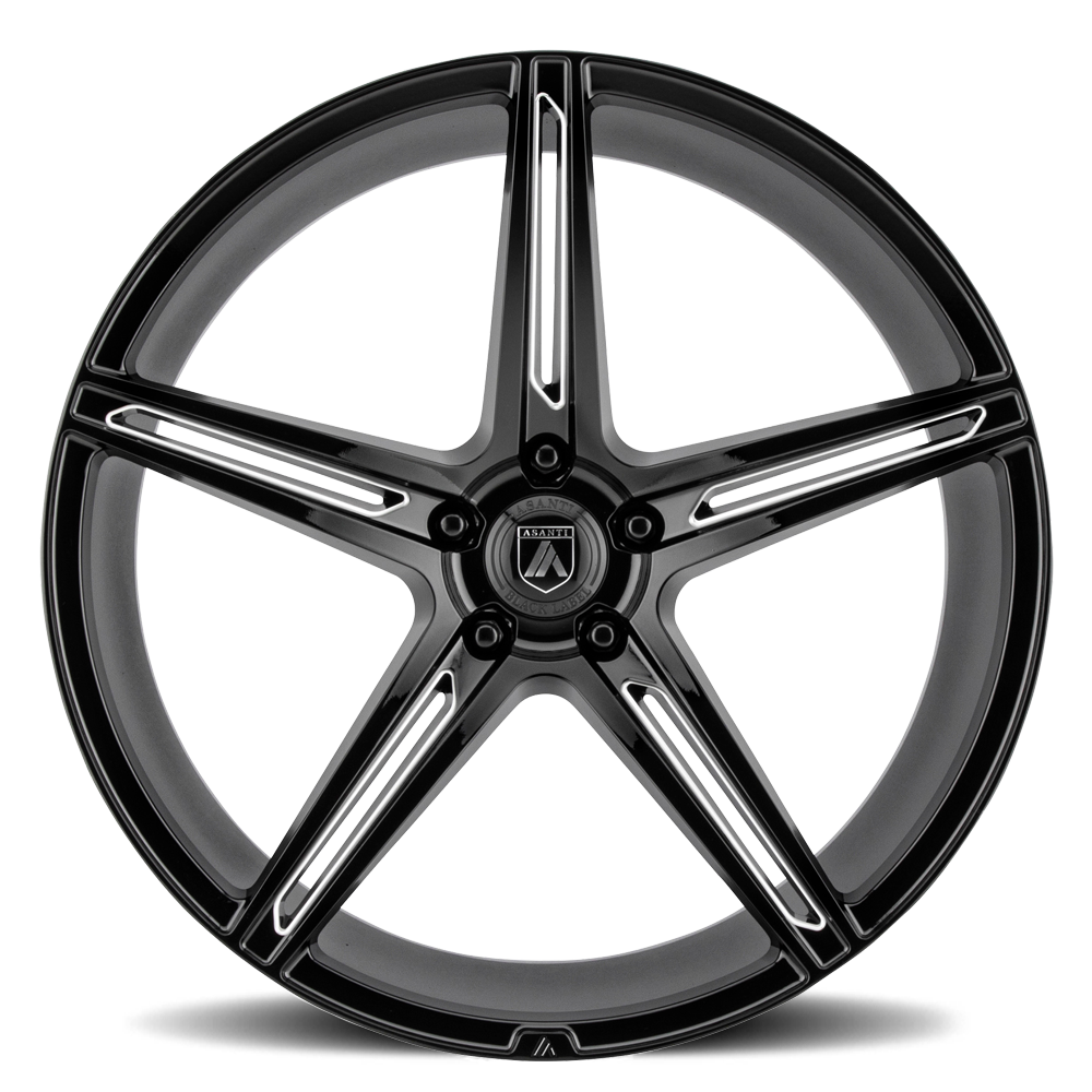 Asanti Black Label Alpha 5 22x9" 5x112mm 72.6mm CB +32mm Gloss Black Milled