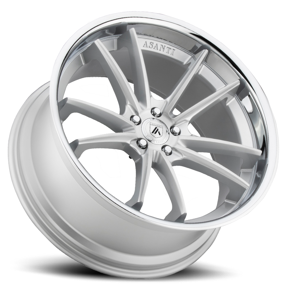 Asanti Black Label Sigma 22x10.5" 5x112mm 72.6mm CB +35mm Brushed Silver Chrome Lip