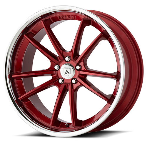 Asanti Black Label Sigma 20x9" 5x115mm 72.6mm CB +15mm Candy Red Chrome Lip