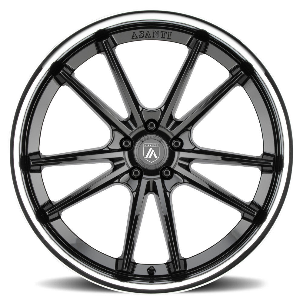 Asanti Black Label Sigma 22x9" 5x114.3mm 72.6mm CB +32mm Gloss Black Chrome Lip
