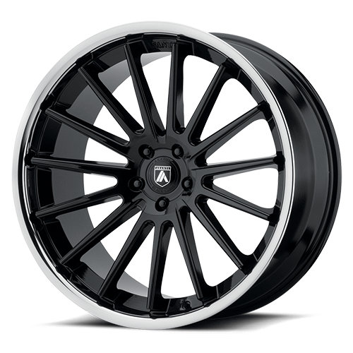 Asanti Black Label Beta 20x9" 5x115mm 72.6mm CB +15mm Gloss Black Chrome Lip