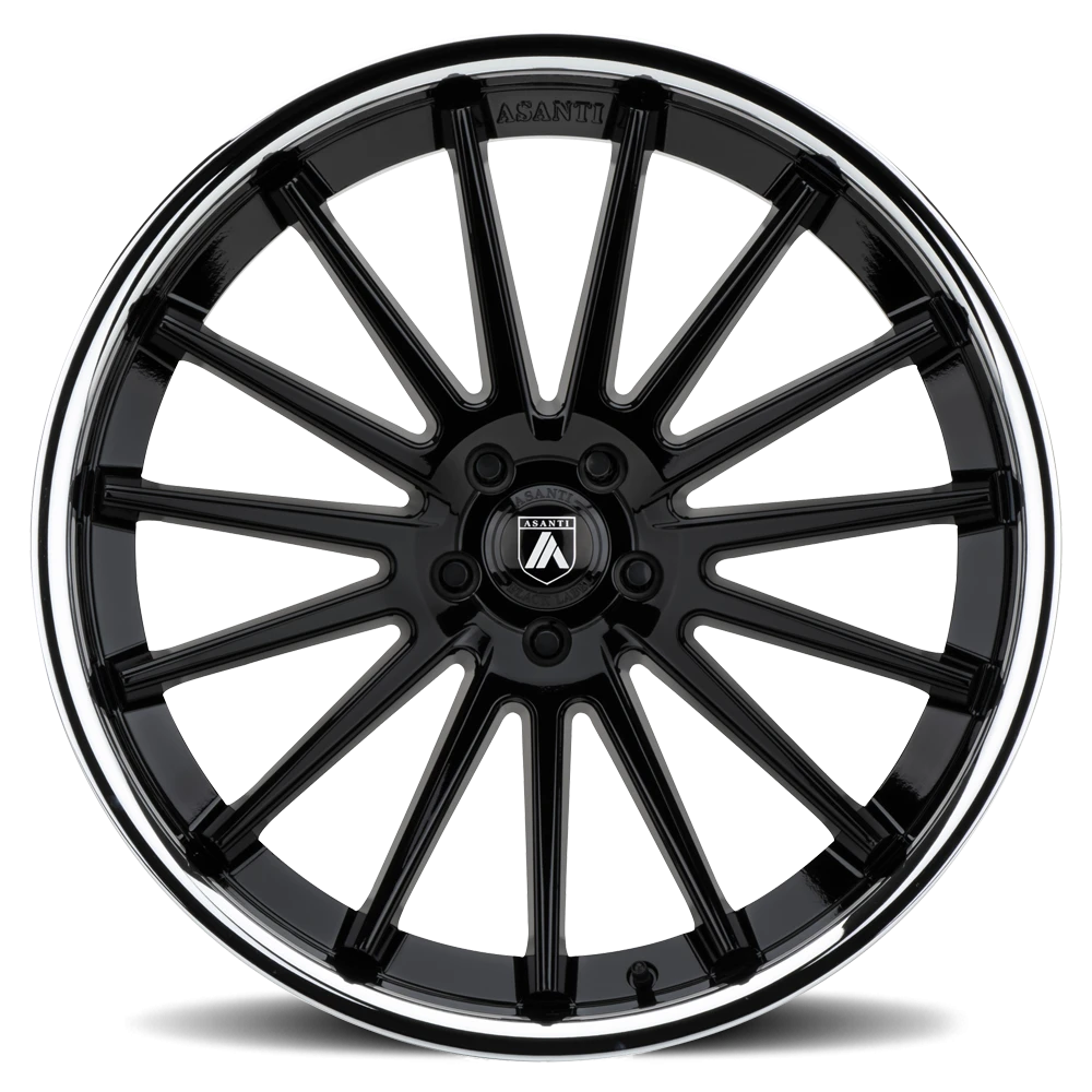 Asanti Black Label Beta 20x10.5 +25 5x130mm 72.6mm Gloss Black Chrome Lip