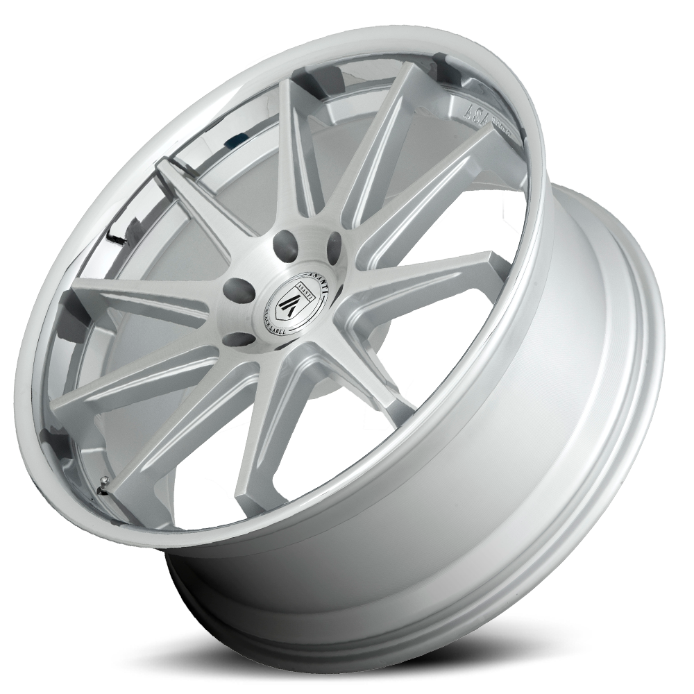 Asanti Black Label Emperor 22x10" 5x120mm 74.1mm CB +30mm Brushed Silver Chrome Lip