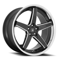 Asanti Black Label Regal 22x10.5 +35 5x112mm 72.6mm Gloss Black Milled-Chrome Lip