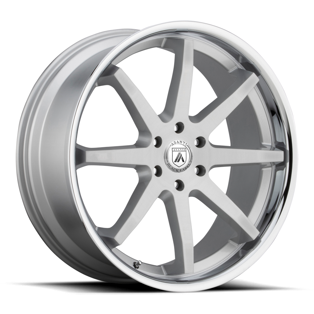 Asanti Black Label Kaiser 24x10" 6x135mm 87.1mm CB +30mm Brushed Silver Chrome Lip