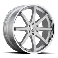 Asanti Black Label Kaiser 24x10" 6x135mm 87.1mm CB +30mm Brushed Silver Chrome Lip