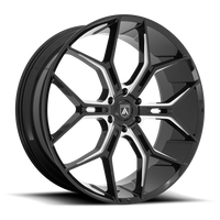 Asanti Black Label Monarch Truck 22x9.5" 6x139.7mm 106.1mm CB +20mm Gloss Black Milled