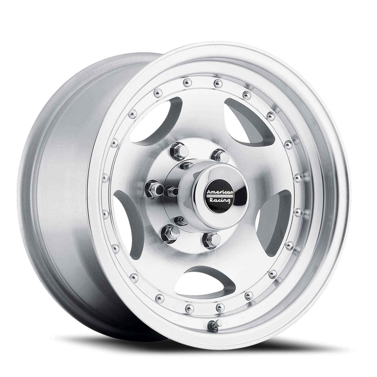 American Racing AR23 SL 15x10" 6x139.7mm 108mm CB -44mm Machined Silver Clear Coat