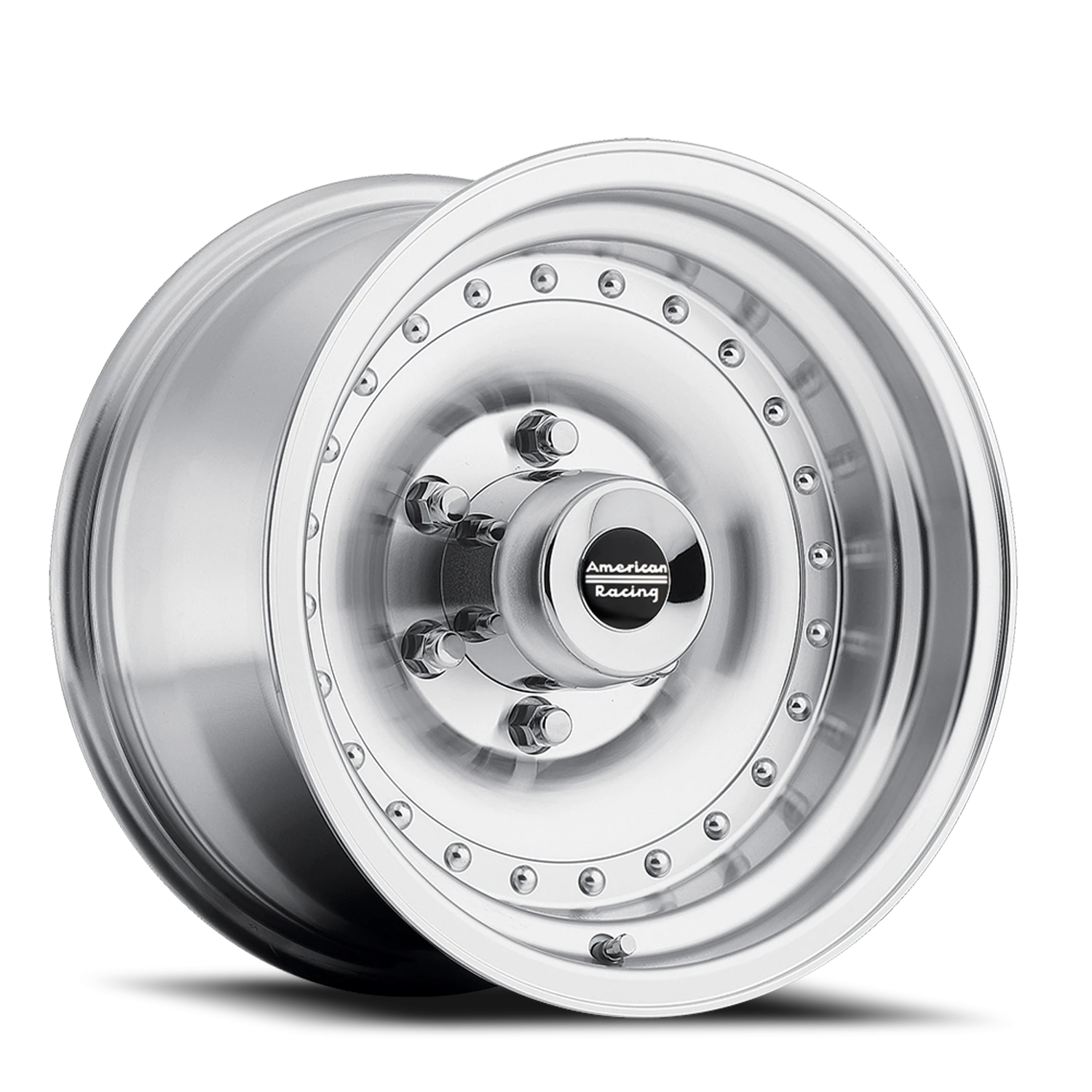 American Racing Outlaw I 15x10" 5x127mm 83.06mm CB -38mm Machined Silver Clear Coat