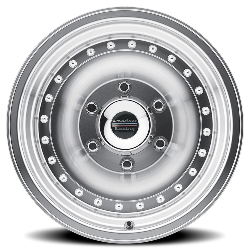 American Racing Outlaw I 15x10" 6x139.7mm 108mm CB -38mm Machined Silver Clear Coat