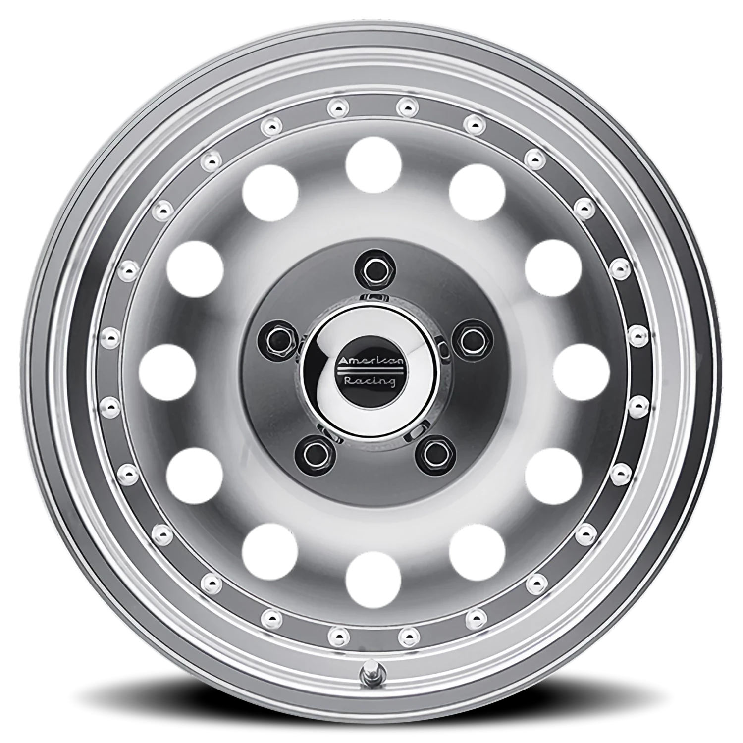 American Racing Outlaw II 15x7" 5x139.7mm 108mm CB -6mm Machined Silver Clear Coat