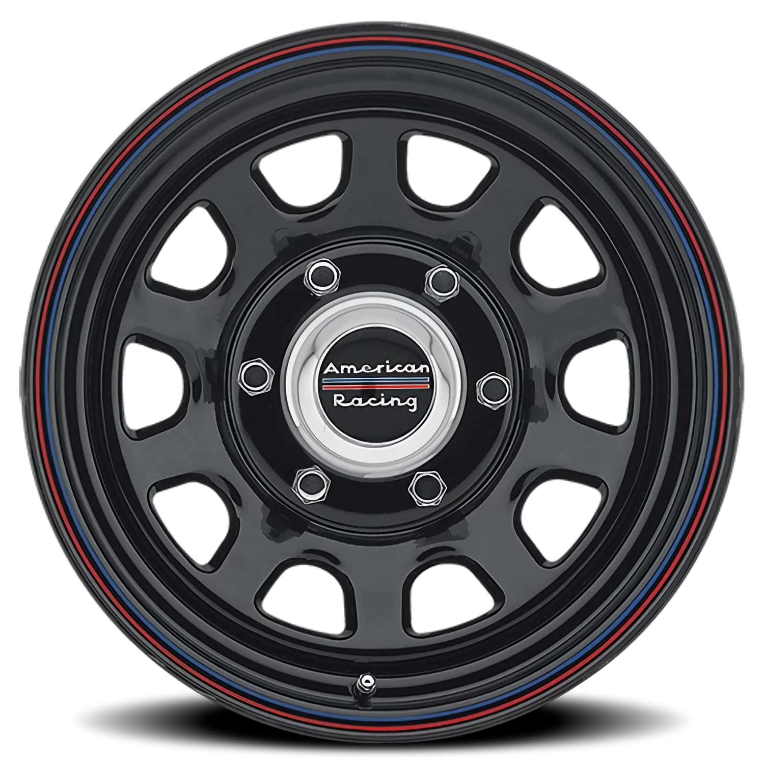 American Racing AR767 16x7" 6x139.7mm 108mm CB 0mm Gloss Black Stripes