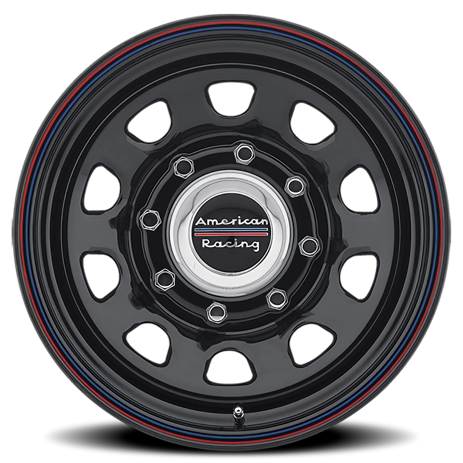 American Racing AR767 16x8" 8x165.1mm 130.81mm CB +12mm Gloss Black Stripes