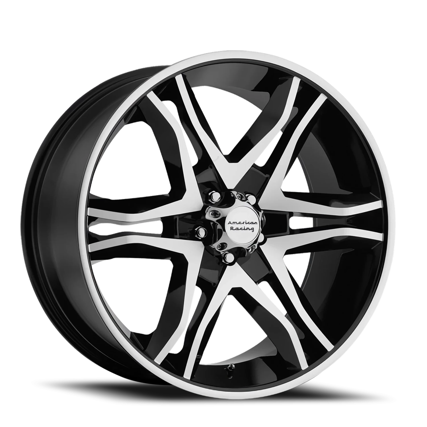 American Racing Mainline 17x8" 5x114.3mm 72.6mm CB +25mm Gloss Black Machined