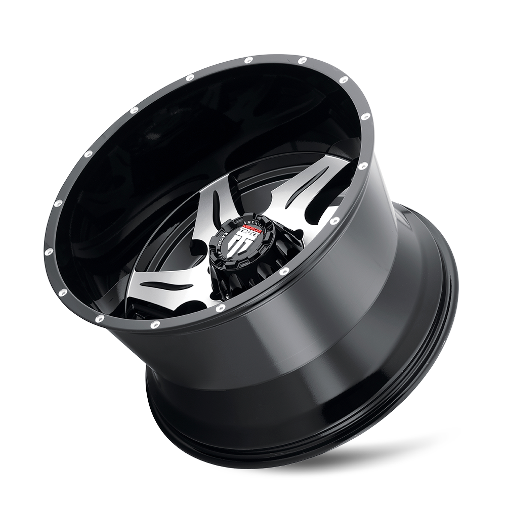 American Truxx Ninja AT163 22x14" 6x135mm 87.1mm CB -76mm Gloss Black Milled