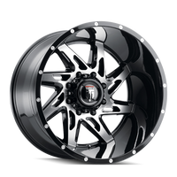 American Truxx Spyder AT183 22x14" 8x180mm 125.2mm CB -76mm Gloss Black Machined
