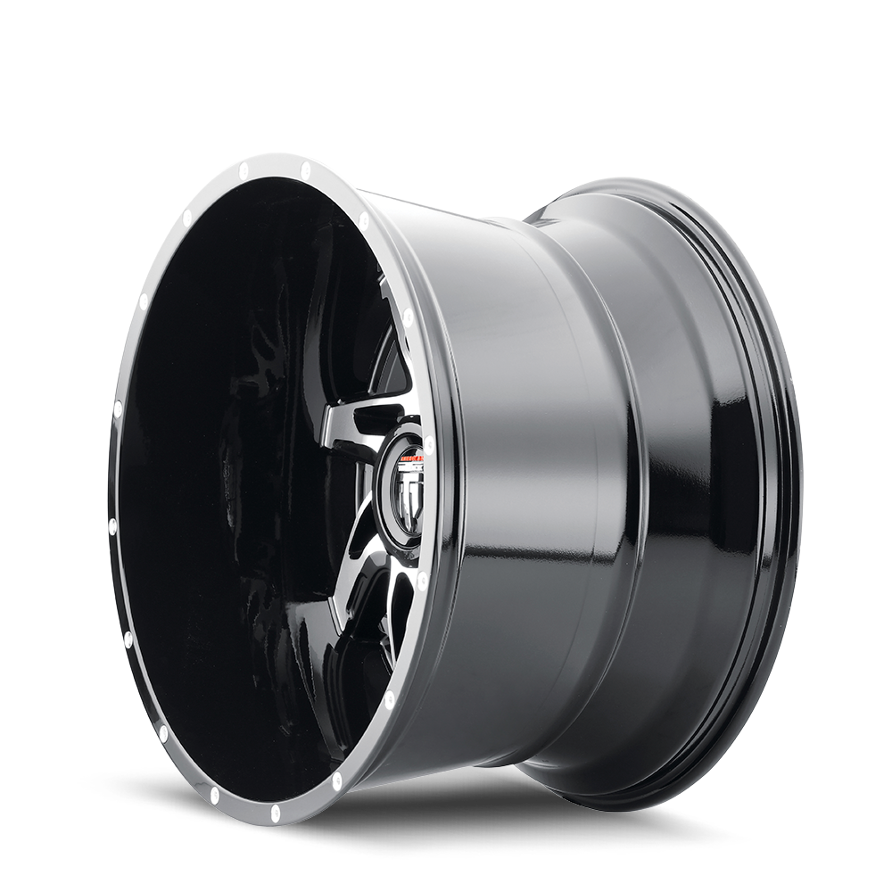 American Truxx Spyder AT183 22x14" 8x180mm 125.2mm CB -76mm Gloss Black Machined
