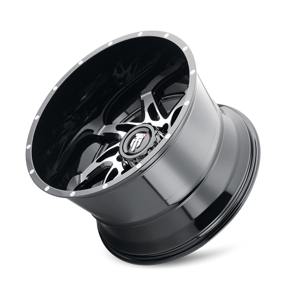 American Truxx Spyder AT183 22x14" 8x180mm 125.2mm CB -76mm Gloss Black Machined