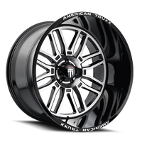 American Truxx Restless AT1915 24x14" 8x165.1mm 125.2mm CB -76mm Black Milled