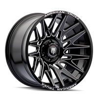American Truxx Evolution AT1919 22x12" 8x170mm 125.2mm CB -44mm Gloss Black Milled