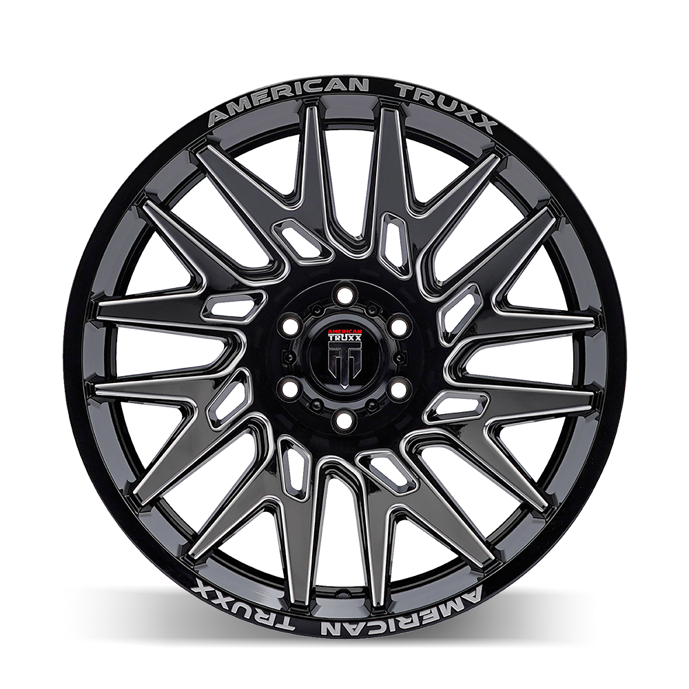 American Truxx Evolution AT1919 22x12" 6x135mm 87.1mm CB -44mm Gloss Black Milled