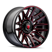 American Truxx Evolution AT1919 22x12" 8x165.1mm 125.2mm CB -44mm Gloss Black Prism Red