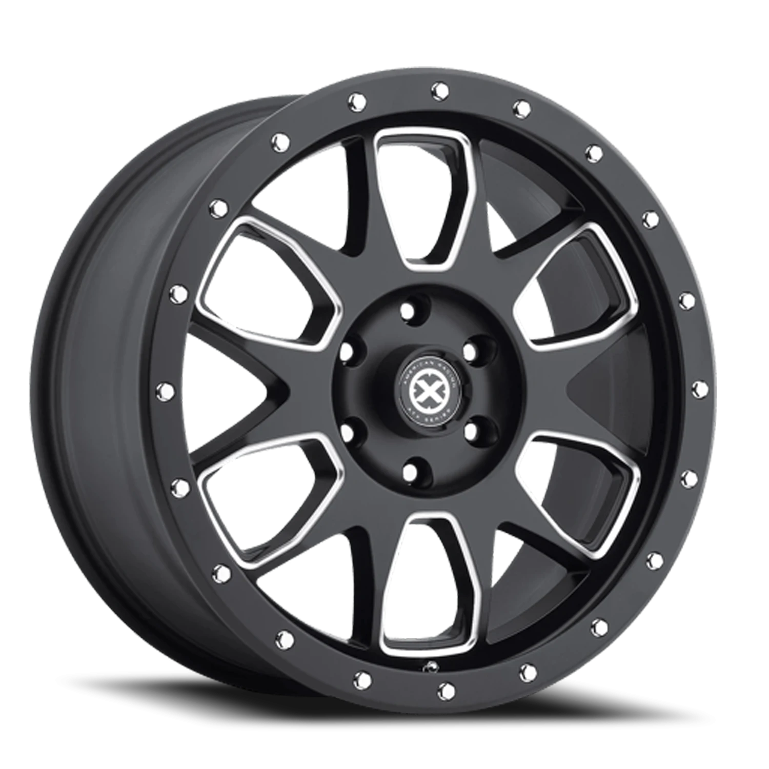 ATX AX196 20x9" 6x139.7mm 106.1mm CB +25mm Satin Black Milled Accents