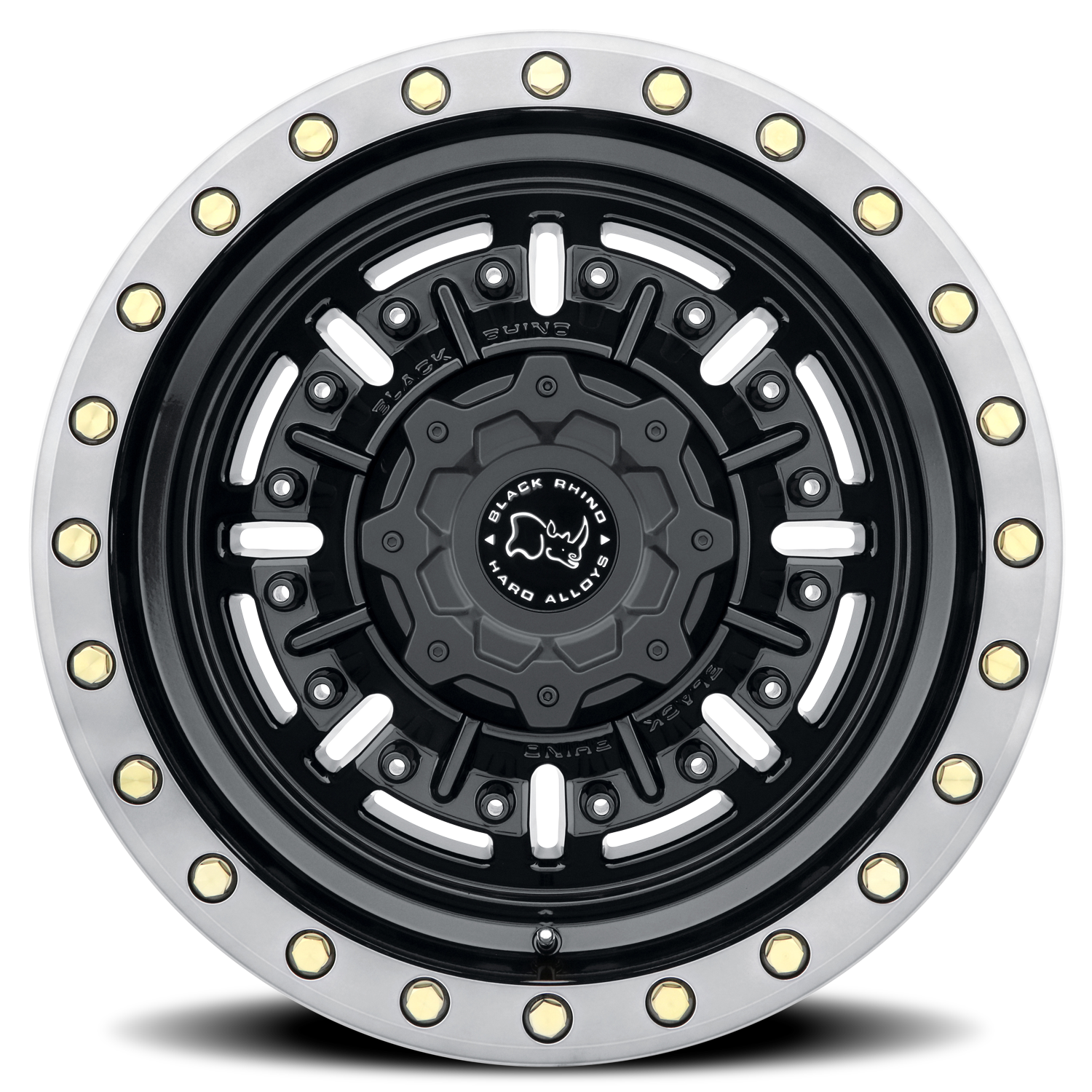 Black Rhino Abrams 20x9.5" 6x139.7mm 112.1mm CB +12mm Gloss Gunblack Machined Dark Tint Lip