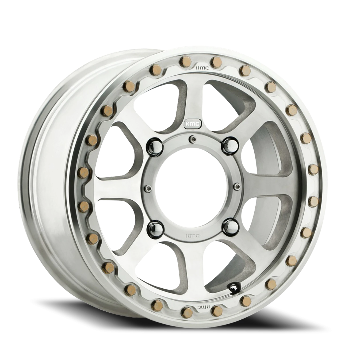 KMC Addict 2 Beadlock UTV 14x7" 4x156mm 132mm CB +38mm Machined Silver