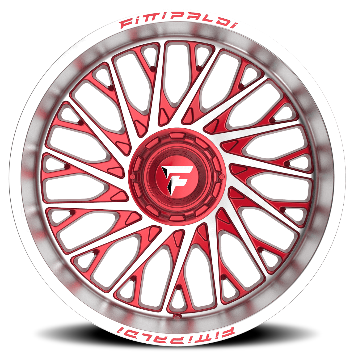 Fittipaldi Offroad Alpha Series 22x12" 5x139.7mm 110.2mm CB -44mm Gloss Red Machined