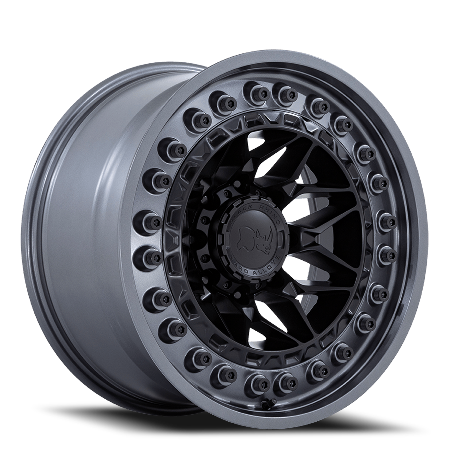 Black Rhino Alpha 17x9" 5x127mm 71.5mm CB -12mm Matte Black Gunmetal Lip