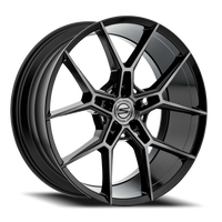 Select Precision Alloys Alpine 20x9" 5x120mm 72.54mm CB +20mm Gloss Glossy Black Brushed DDT Face Clear