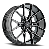 Select Precision Alloys Alpine 24x10" 6x139.7mm 106.1mm CB +25mm Gloss Glossy Black Brushed DDT Face Clear