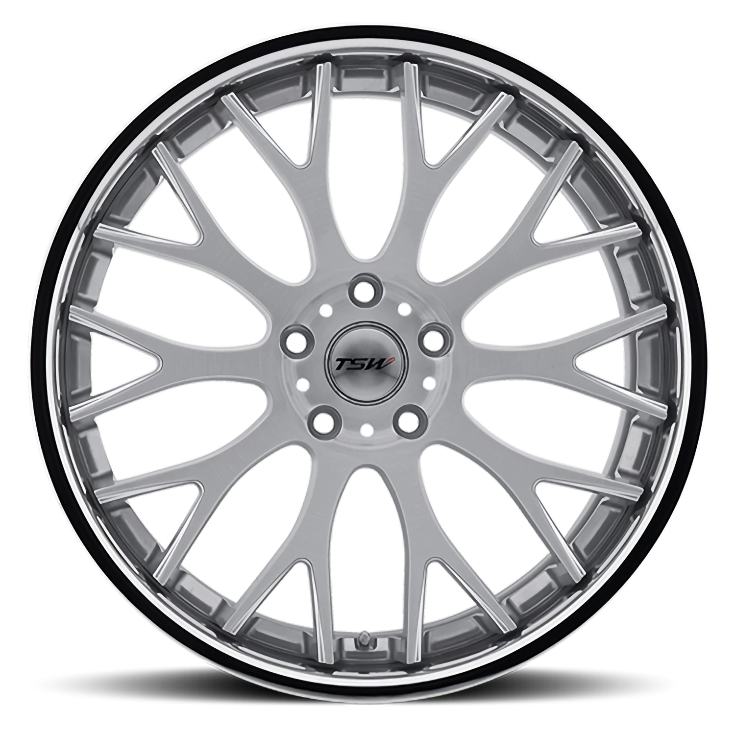 TSW Amaroo 19x10.5" 5x114.3mm 72mm CB +27mm Silver Brushed Face-Chrome Lip