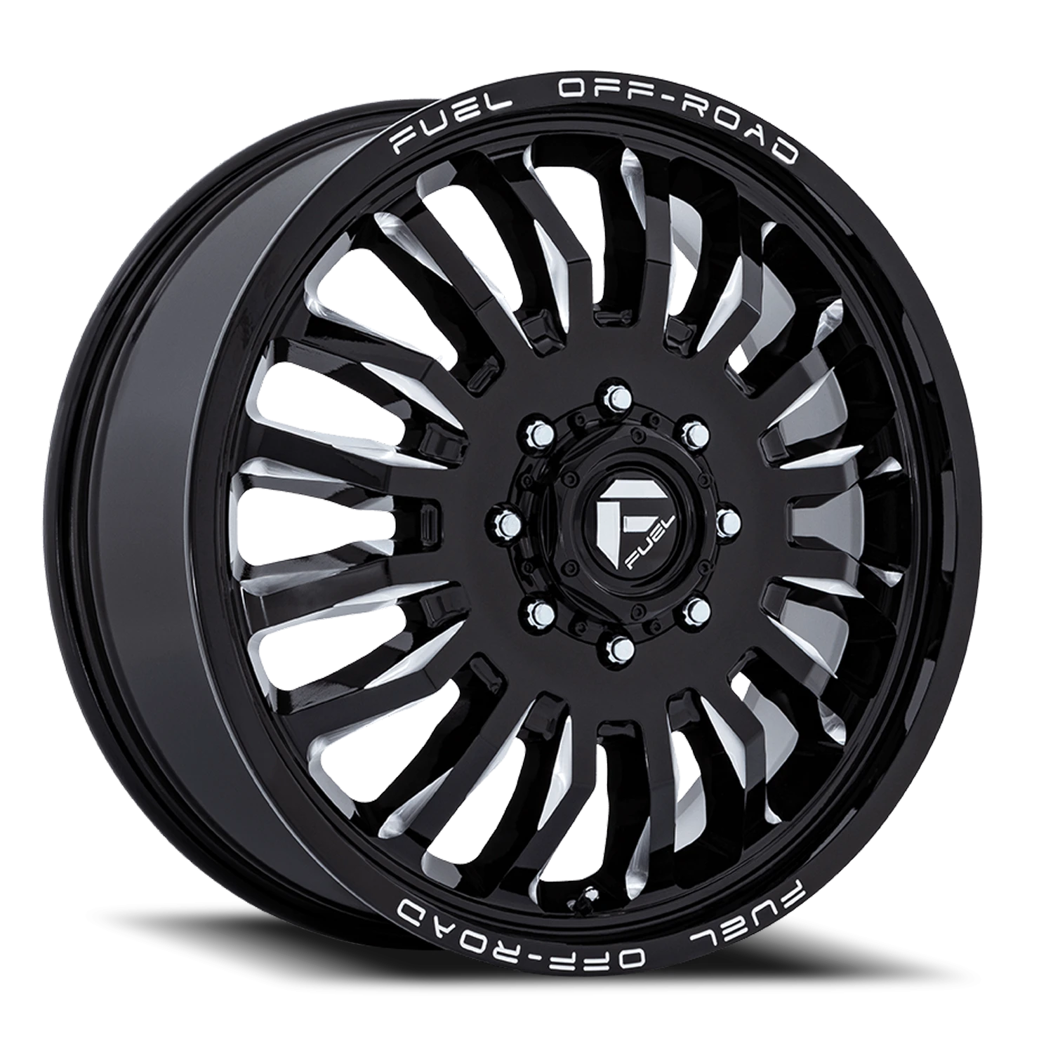 Fuel Arc Dually 20x8.25" 8x200mm 142mm CB +104mm Gloss Black Milled