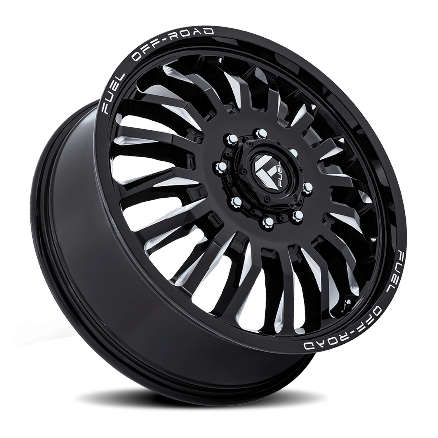 Fuel Arc Dually 20x8.25" 8x165.1mm 121.5mm CB +104mm Gloss Black Milled