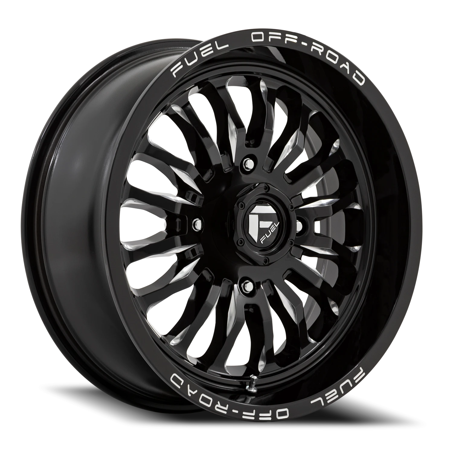 Fuel Arc UTV 22x7" 4x137mm 110.1mm CB +13mm Gloss Black Milled