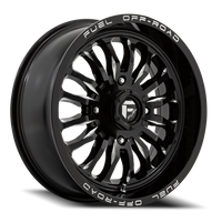 Fuel Arc UTV 22x7" 4x137mm 110.1mm CB +13mm Gloss Black Milled