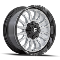 Fuel Arc 20x9" 8x165.1mm 125.1mm CB +1mm Silver Brushed Face-Milled Black Lip